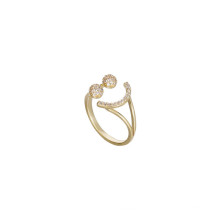 The opening of the sweet smiley face zircon lovely personality  chunky trendy adjustable rings
